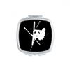 Skateboarding Black Sport Outline Square Mirror Portable Compact Pocket Makeup Double Sided Glass view 1
