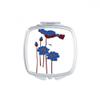 Blue Lotus Lotus Flower Dragonfly Square Mirror Portable Compact Pocket Makeup Double Sided Glass view 1