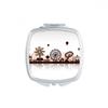 Black Amusement Park Facilities Outline Square Mirror Portable Compact Pocket Makeup Double Sided Glass view 1