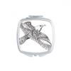 Bird Paint Flying Loyal Fierce Square Mirror Portable Compact Pocket Makeup Double Sided Glass view 1