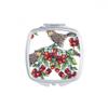 Bird Fruit Eat Green Square Mirror Portable Compact Pocket Makeup Double Sided Glass view 1