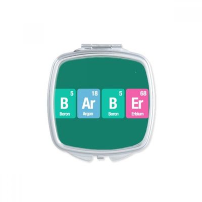 Barber Checal Element Science Square Mirror Portable Compact Pocket Makeup Double Sided Glass