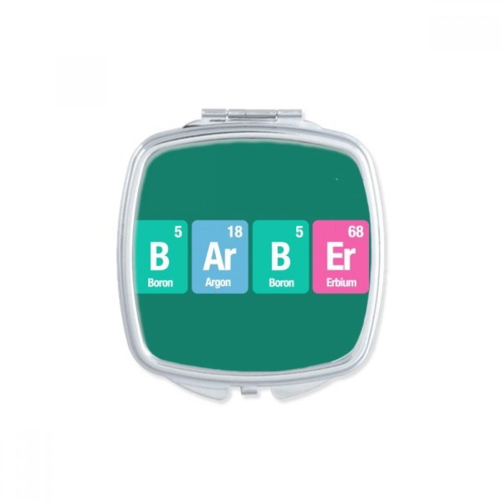 Barber Checal Element Science Square Mirror Portable Compact Pocket Makeup Double Sided Glass