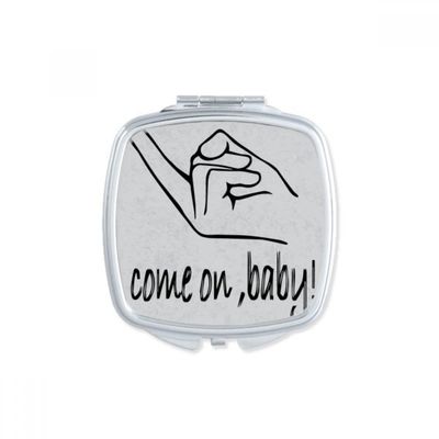 Black Seduce Personalized Gesture Square Mirror Portable Compact Pocket Makeup Double Sided Glass