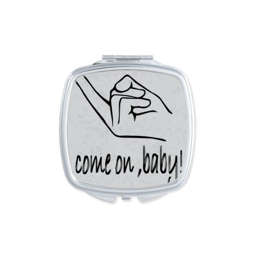 Black Seduce Personalized Gesture Square Mirror Portable Compact Pocket Makeup Double Sided Glass