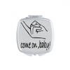 Black Seduce Personalized Gesture Square Mirror Portable Compact Pocket Makeup Double Sided Glass view 1