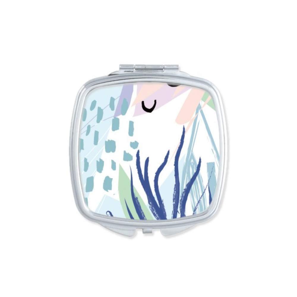 Sea s Art Pattern Square Mirror Portable Compact Pocket Makeup Double Sided Glass