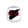 Asiac Quote Same World Same Dream Square Mirror Portable Compact Pocket Makeup Double Sided Glass view 1