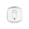 Black Outline Sesame Ice Popsicles Square Mirror Portable Compact Pocket Makeup Double Sided Glass view 1