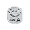 Black Heart Shaped Personalized Gesture Square Mirror Portable Compact Pocket Makeup Double Sided Glass view 1