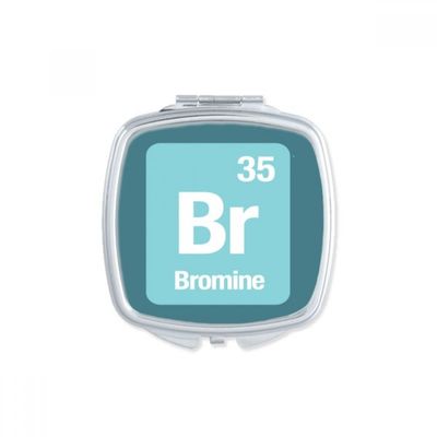 Br Brone Checal Element Science Square Mirror Portable Compact Pocket Makeup Double Sided Glass