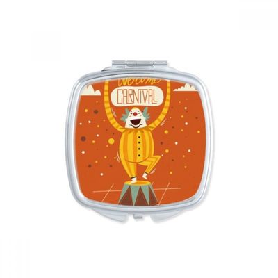 Clown Head Happy Carnival Of Venice Square Mirror Portable Compact Pocket Makeup Double Sided Glass