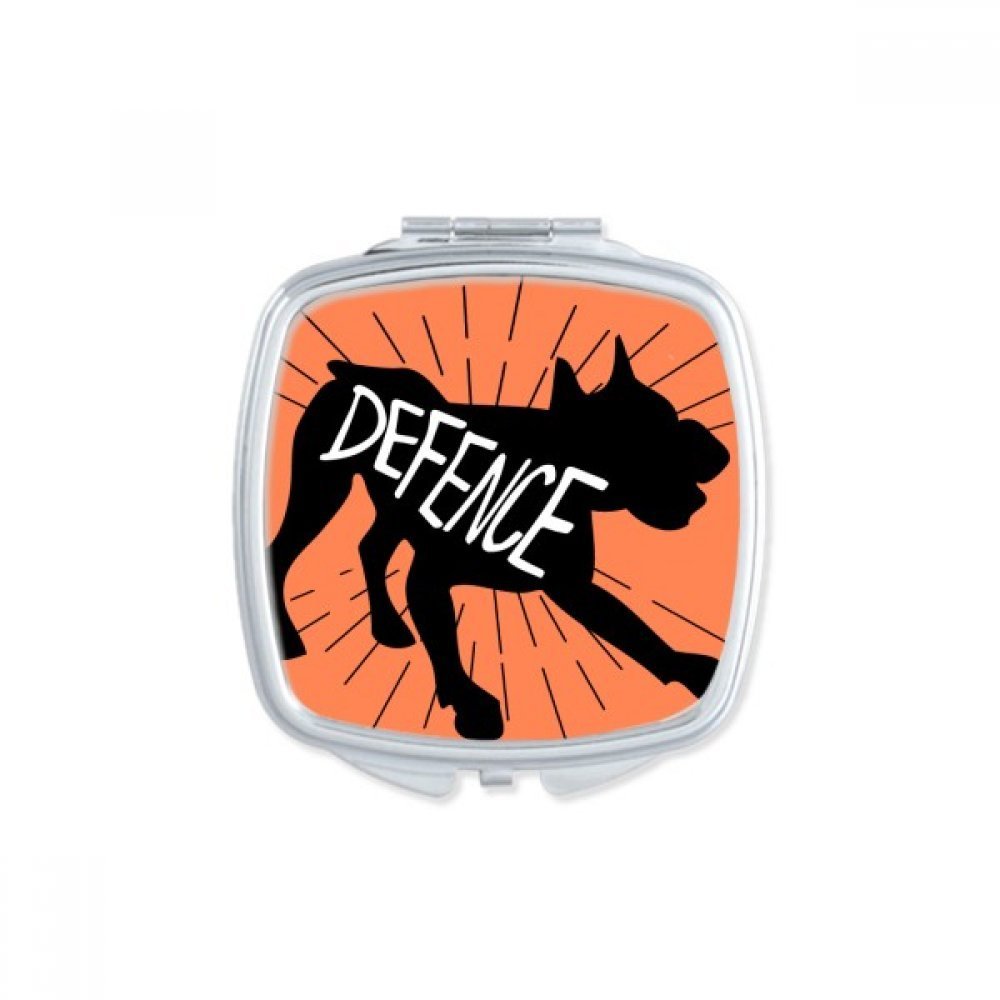 Black Donkey Animal Outline Natural Square Mirror Portable Compact Pocket Makeup Double Sided Glass