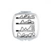 Amusement Park Black Roller Coaster Outline Square Mirror Portable Compact Pocket Makeup Double Sided Glass view 1