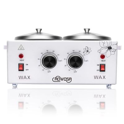 Double Wax Warmer Professional Electric Wax Heater Machine for Hair Removal, Dual Waxing Pot Paraffin Facial Skin Body SPA Salon Equipment with Adjustable Temperature Set