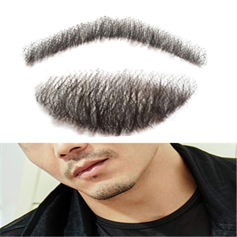 Aimeely Mens Simulation Fake beard Human Hair Mustache Makeup Cosplay Props (3#)