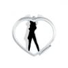 Hot Beautiful Woman Figure Outline Heart Mirror Travel Magnification Portable Handheld Pocket Makeup view 1