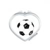Simple Black Football Pattern Soccer Heart Mirror Travel Magnification Portable Handheld Pocket Makeup view 1