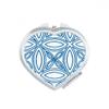 Blue Talavera Ilustration Decorative Pattern Heart Mirror Travel Magnification Portable Handheld Pocket Makeup view 1