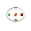 Casino Small Element Illustration Oval Mirror Portable Fold Hand Makeup Double Side Glasses view 1