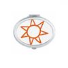 Hand Painting Orange Sun Weather Oval Mirror Portable Fold Hand Makeup Double Side Glasses view 1