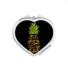Be a Sweet Pineapple Fruit Quote Heart Mirror Travel Magnification Portable Handheld Pocket Makeup view 1