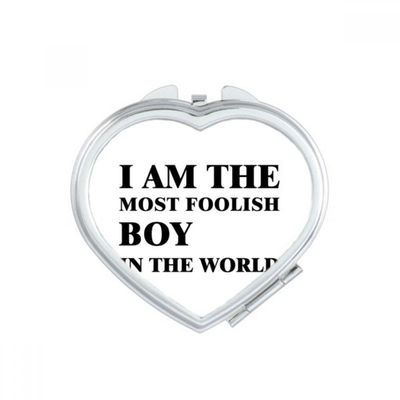 I Am The Foolish Boy Heart Mirror Travel Magnification Portable Handheld Pocket Makeup