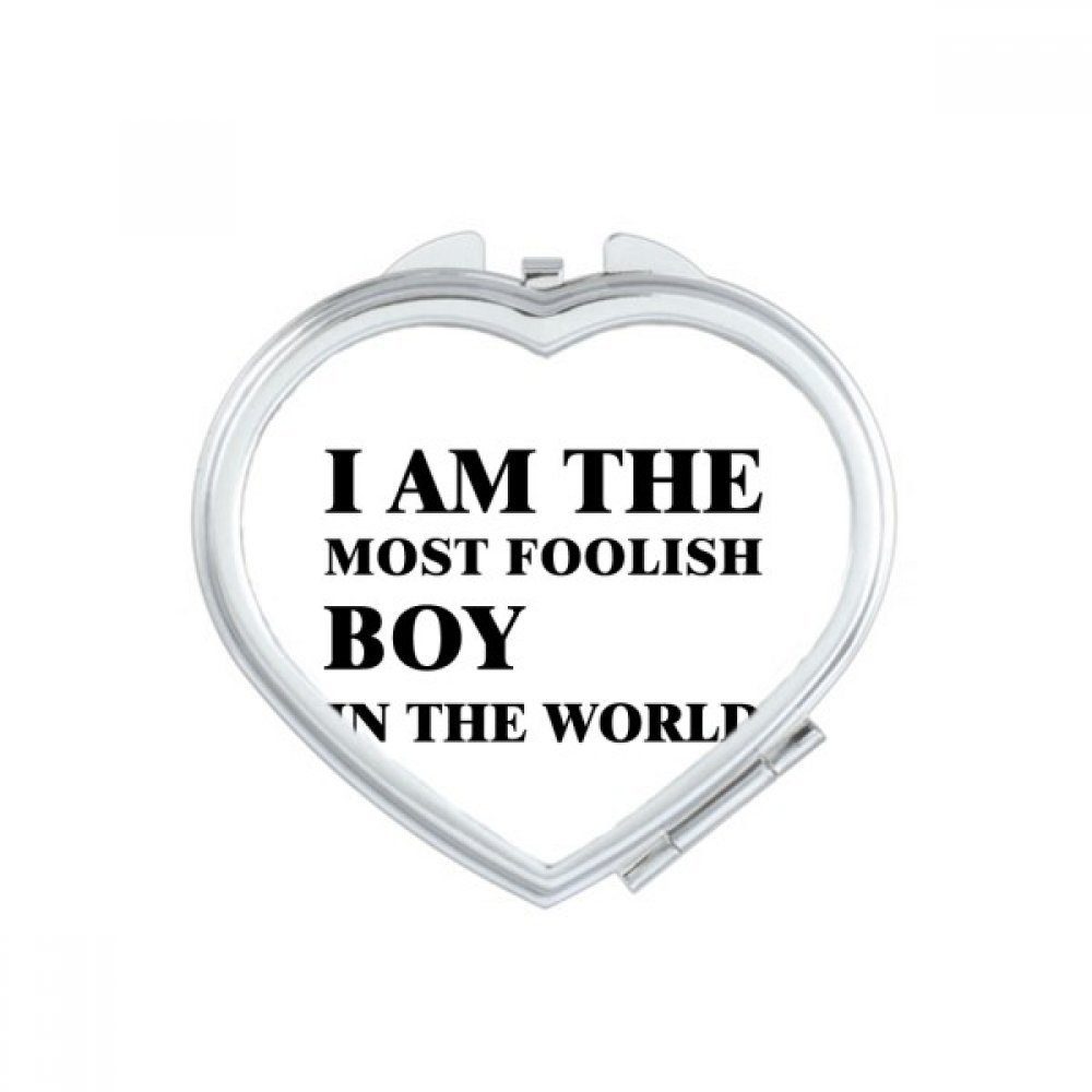I Am The Foolish Boy Heart Mirror Travel Magnification Portable Handheld Pocket Makeup