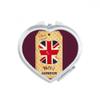 Formal hat UK London Stamp Britain Heart Mirror Travel Magnification Portable Handheld Pocket Makeup view 1