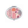 Red Thread Flower Paint Oval Mirror Portable Fold Hand Makeup Double Side Glasses view 1