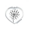 Flowers Dandelion Outline s Heart Mirror Travel Magnification Portable Handheld Pocket Makeup view 1