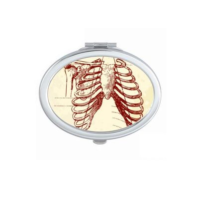 Rib Human Pleural Sketching Skeleton Oval Mirror Portable Fold Hand Makeup Double Side Glasses