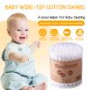 Baby Cotton Swabs with Large Tips for Newborn Babies, Kids, 100% Biodegradable Gentle Qtips for Children Safety Cotton Buds (4 packs of 56 ct. Box-Packed,Total 224) (Baby swab-1) view 2