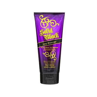 Millennium Tanning Solid Black Leg Bronzer  Ultra Dark Tanning Lotion with Aloe Vera, Cellulite Fighters & Hair Growth Inhibitors (6.78 oz)