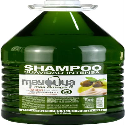 Mayoliva Shampoo Plus with Omega 3 Deep Moisturizing Hair Cleanser for Dry & Damaged Hair Mayonnaise & Olive Oil Proteins Organic Repair Formula 1 Gal