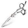 XUAN FENG 6 Inch Japanese 440C Steel Thinning and Cutting Scissors Set Barber Bearing Hair Scissors Hairdressing Tools Silver (Cutting scissors)