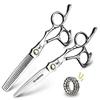 XUAN FENG 6 Inch Japanese 440C Steel Thinning and Cutting Scissors Set Barber Bearing Hair Scissors Hairdressing Tools Silver (Cutting scissors) view 3