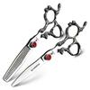 XUANFENG 6" 7" Hairdressing Scissors Hair Professional Cutting Shears Set Hair Thinning Scissors Barber Scissors 440C Japan (6 inch-2pcs-Thinning 20%) view 1