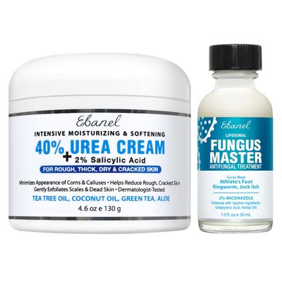 Ebanel Bundle of 40% Urea Cream 4.6 Oz, and Fungus Treatment 1 Oz