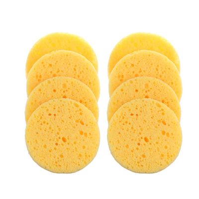50 Pcs Facial Sponge Soft Face Cleaner Compress Puff Sponge Facial Wash Pad Exfoliator Cleansing Natural Cellulose Sponge Makeup Remover Tools