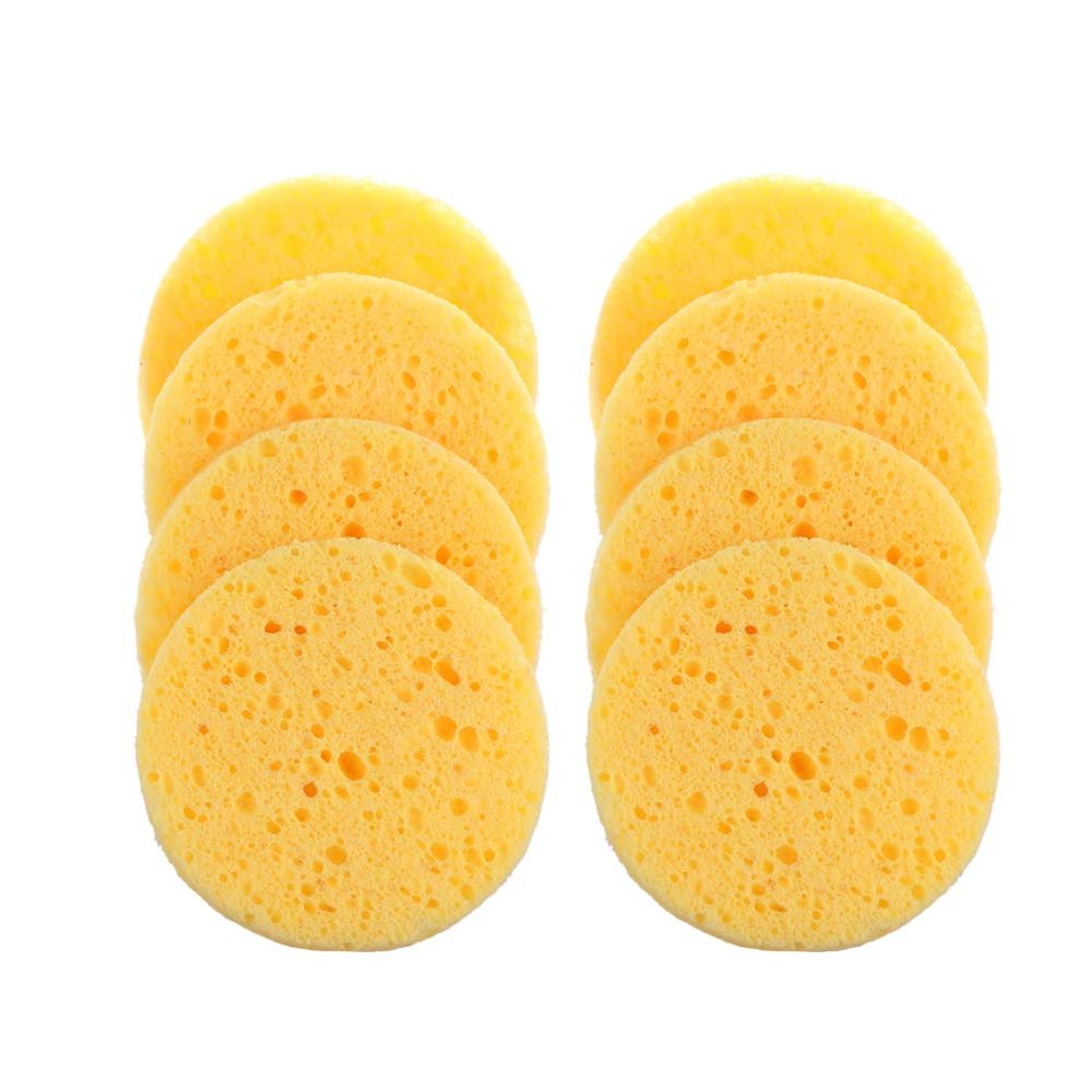 50 Pcs Facial Sponge Soft Face Cleaner Compress Puff Sponge Facial Wash Pad Exfoliator Cleansing Natural Cellulose Sponge Makeup Remover Tools