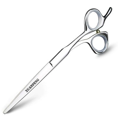 Japan 440C Scissors Cutting Scissors Black Hair Cutting Tools 7 Inch Hairdressing Scissors Professional Hairdressing Scissors (6 inch, Silver)