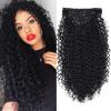 BHF 26 inch Kinky Curly Clip In Hair Extensions, Double Weft Full Head Japanese Heat Resistance Fiber 140g Synthetic Curly Hair Extensions For Women 7pieces (#1B) view 1