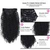 BHF 26 inch Kinky Curly Clip In Hair Extensions, Double Weft Full Head Japanese Heat Resistance Fiber 140g Synthetic Curly Hair Extensions For Women 7pieces (#1B) view 3