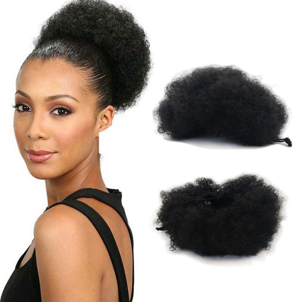 RemeeHi Synthetic Afro Puff Drawstring Updo Scrunchie Hair Extensions Afro kinky Curly Chignon Ponytail Hairpieces (large 30cm)