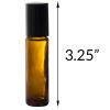 10 ml. Amber Glass Roll On Bottle with PPE or Steel Roller Insert view 2