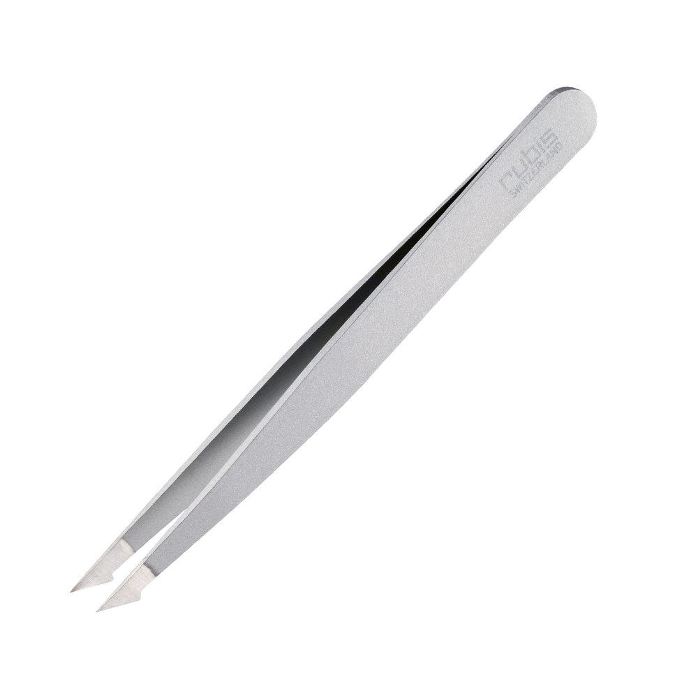 Rubis Evolution Ion-Coated Stainless Steel Tweezers, Combined Pointed/Slanted Tips for Precise Eyebrows and Hair Removal, 4K902,Rubis Switzerland Swiss Made World Renowned Precision