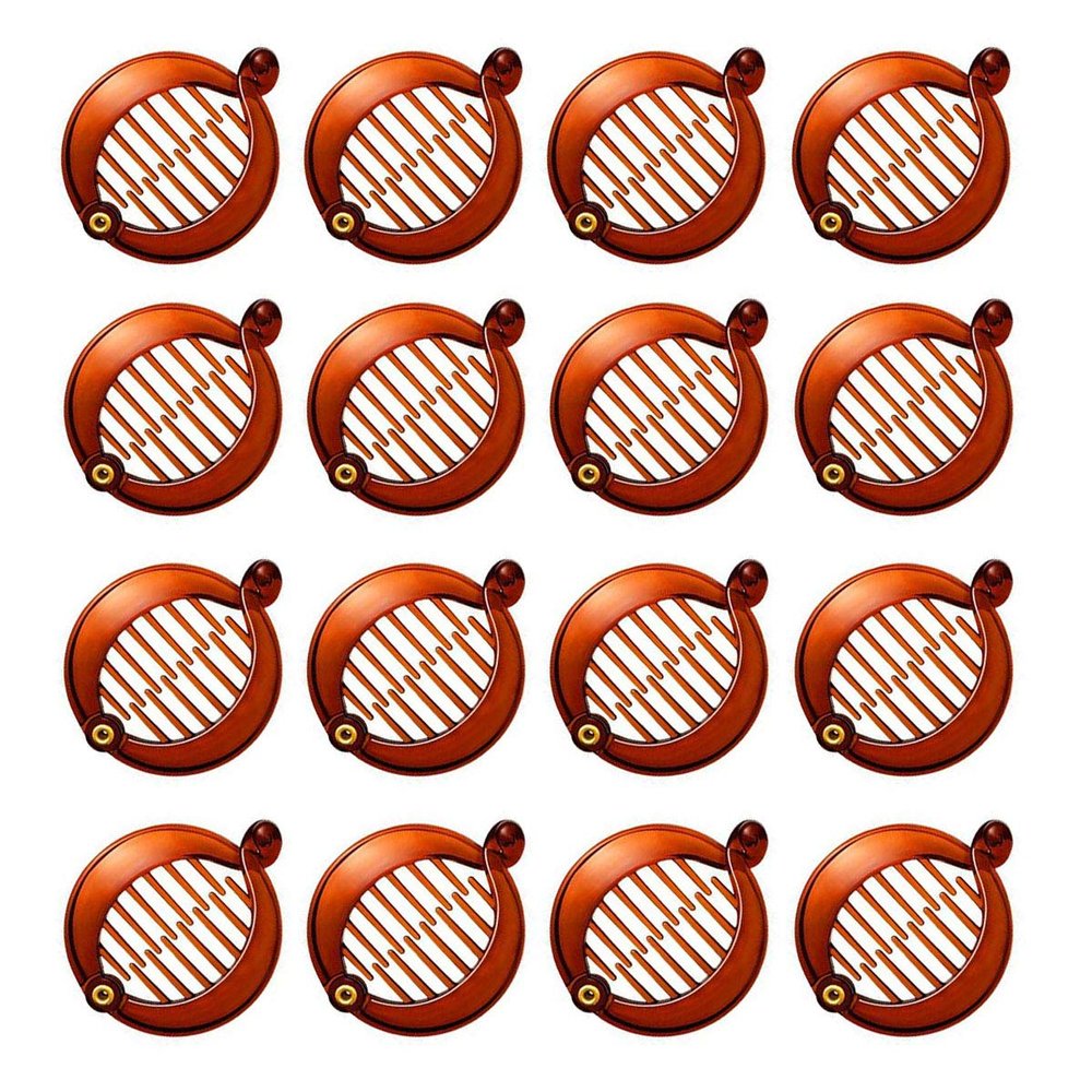 16pcs 2.5" Hair Clips Hair Combs Round Pins Banana Clip Ponytail Holder Hair Accessories for Women Girls, Coffee