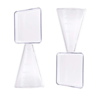 2 in 1 Measuring Cup Spoon Clear Plastic Liquid Powder Measuring Spoon DIY Facemask Tool (2 Pieces)