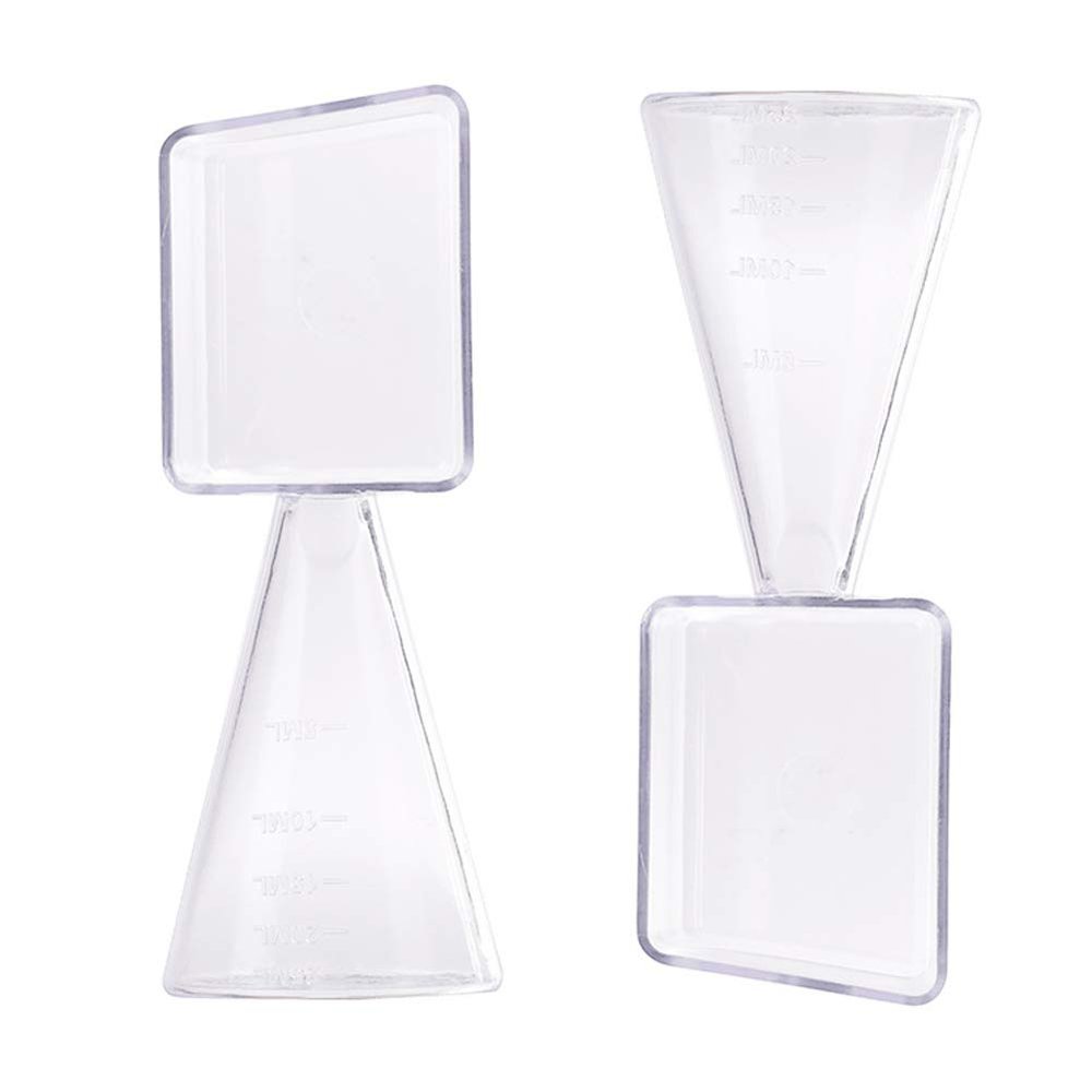 2 in 1 Measuring Cup Spoon Clear Plastic Liquid Powder Measuring Spoon DIY Facemask Tool (2 Pieces)